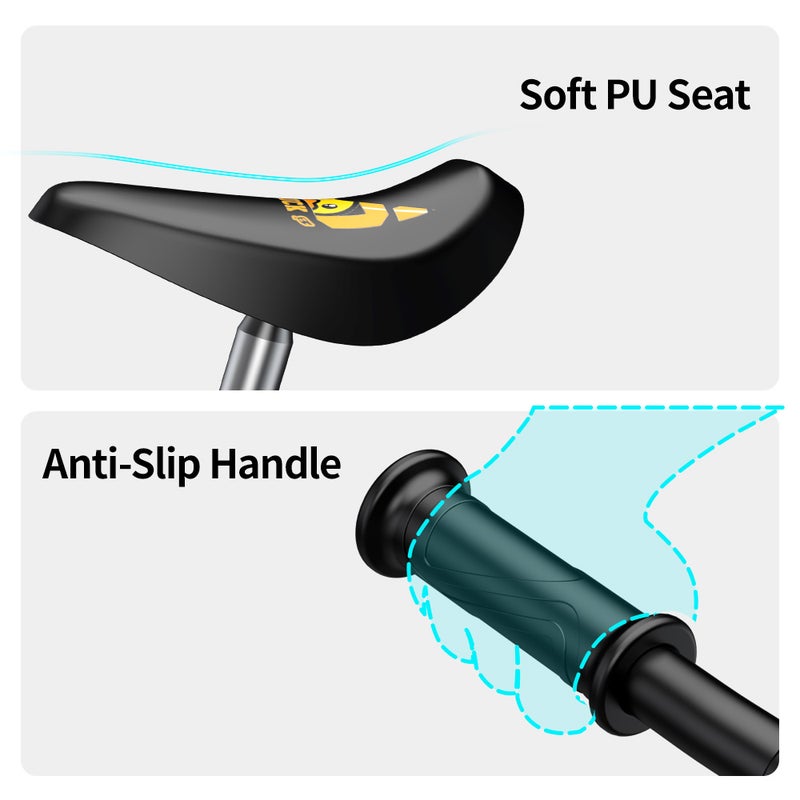 B.Duck - Kids Balance Bike, Adjustable seat & handlebar, Anti-slip Handle & Wheels, Indoor/Outdoor Ride, Black, 2-5 Y - Image 4